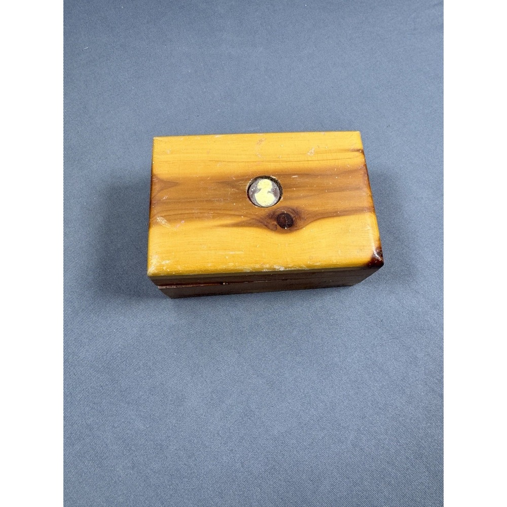 Cameo Cedar Trinket or Jewelry Box - Handmade Vintage - Lawrence, KS
